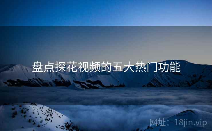 盘点探花视频的五大热门功能