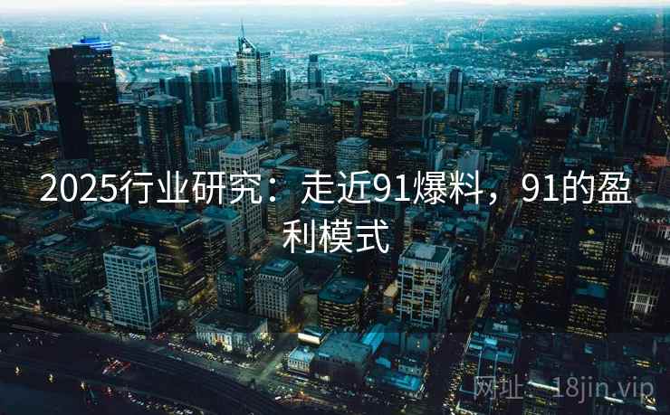 2025行业研究：走近91爆料，91的盈利模式